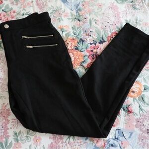Tobi Black Pants with Silver Zipper Details